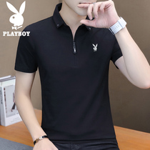 Playboy summer short-sleeved mens thin breathable fashion brand trend slim half-sleeve top POLO shirt T-shirt men