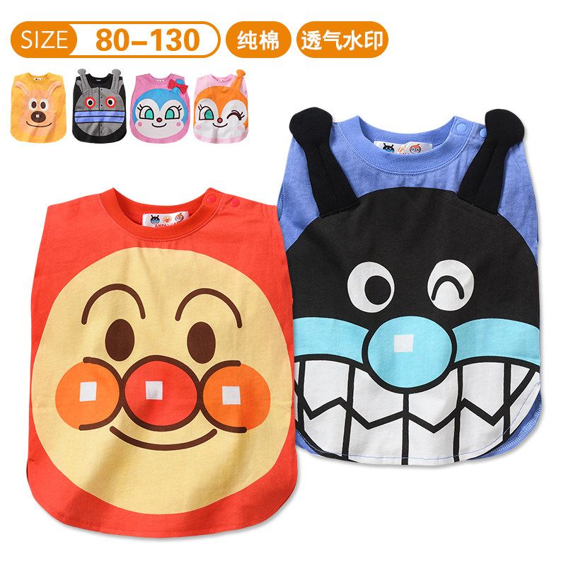 Spot: bread Superman Summer thin Breathable Watermark Pure Cotton Children Waistcoat Vest Boy Clothing Vest Pocket without sleeveless T-shirt