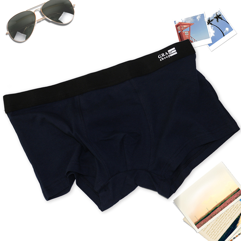 Đồ lót nam Quần bò nam Boxer Cotton Bốn góc Quần short Đầu thoáng khí Trắng Đen Thanh niên thủy triều Mùa hè Gói duy nhất quần sịp siêu nhân