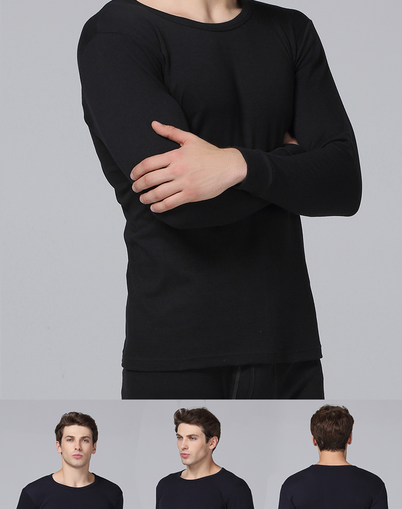 Cổ tròn đồ lót nhiệt đơn mảnh mùa đông cotton mỏng phần đáy áo sơ mi nam cổ tròn tay áo dài màu rắn đồ lót ngọn áo lót k dây