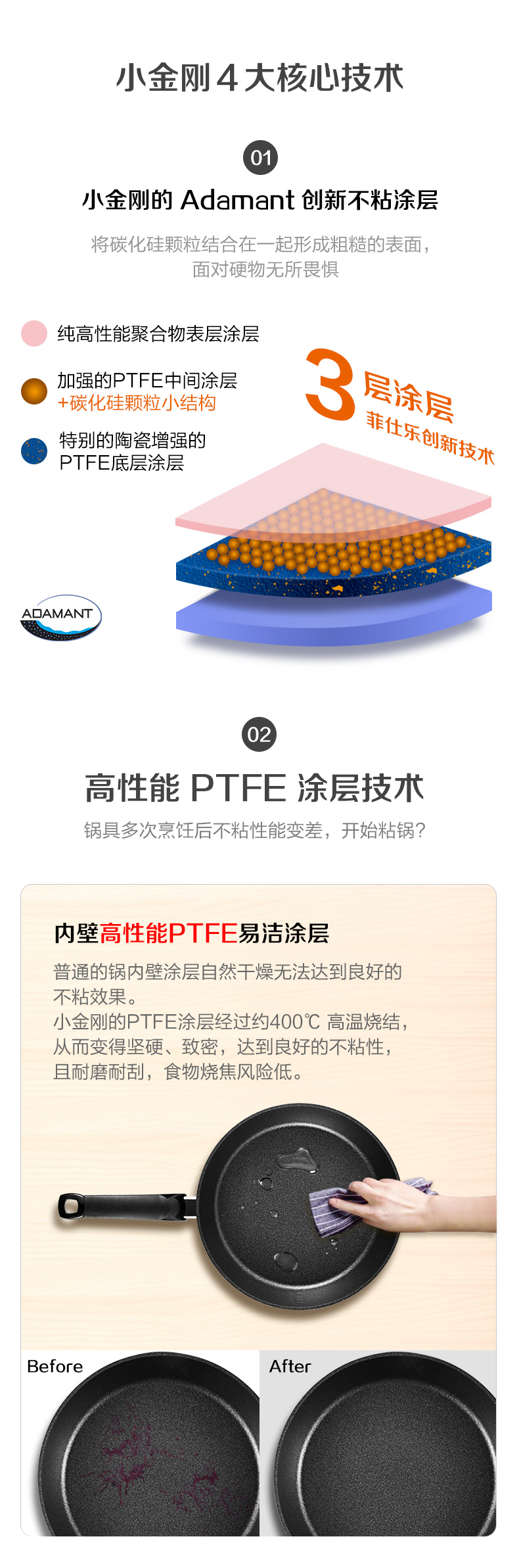 亚马逊销冠！黑科技Adamant不粘涂层：20cm Fissler菲仕乐 小金刚单柄不粘平底煎锅 331元直邮到手，凑单2件9.5折（天猫849元） 买手党-买手聚集的地方