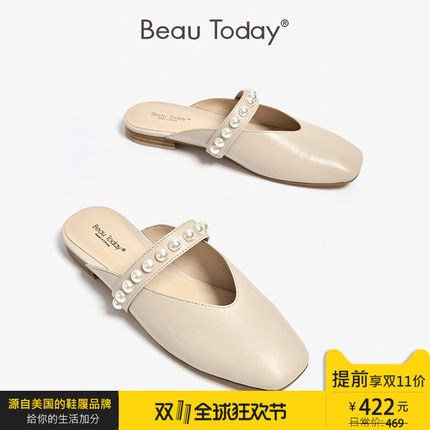 BeauToday2018新款穆勒鞋女英伦风凉拖鞋春