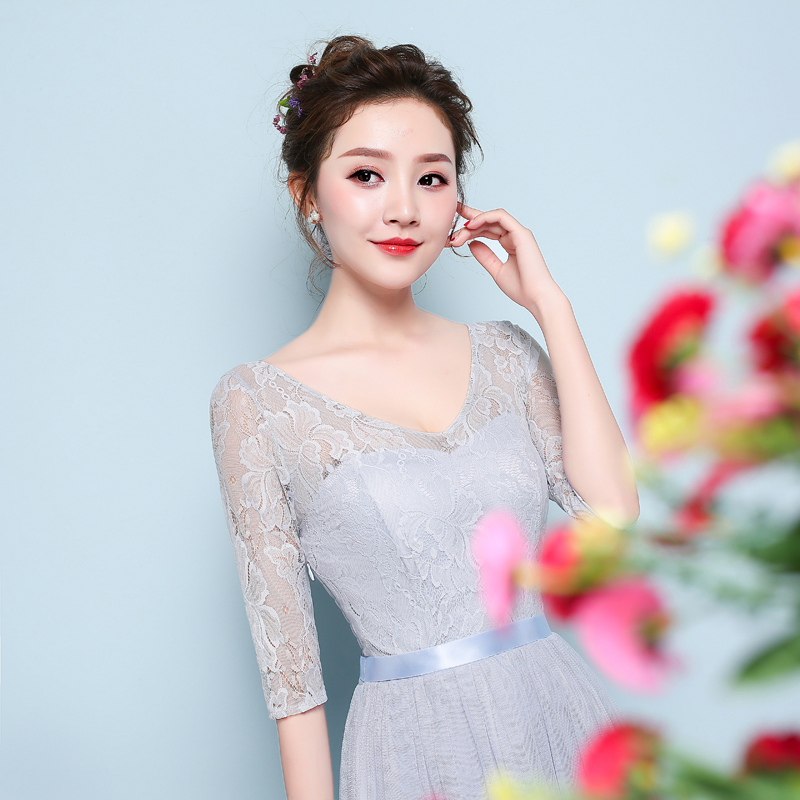 2019 Bridesmaids ngắn hiển thị mỏng phù dâu sydd váy tốt nghiệp hiển thị nhỏ váy mật ong chị váy cô gái