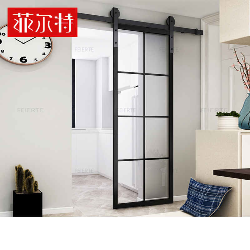 Filt aluminum alloy glass barn door kitchen sliding door sliding door partition toilet door Dressing Room Door Brief