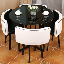 Light luxury post-modern business negotiation tables and chairs coffee milk tea shop reception negotiation table combination round simple small apartment