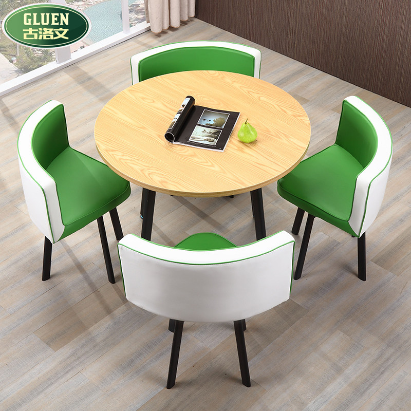 Talk about tables and chairs coffee milk tea shop table four chairs reception table and chairs combination round modern minimal small family economy type