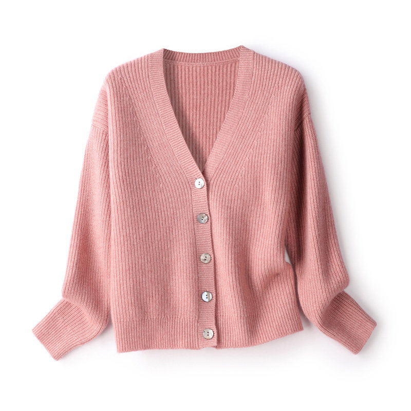 Odos City Production V Collar Cashmere Cardiff Jacket Woman Thickening Warm Autumn Winter New Korean Version Loose Sweater Woman K234