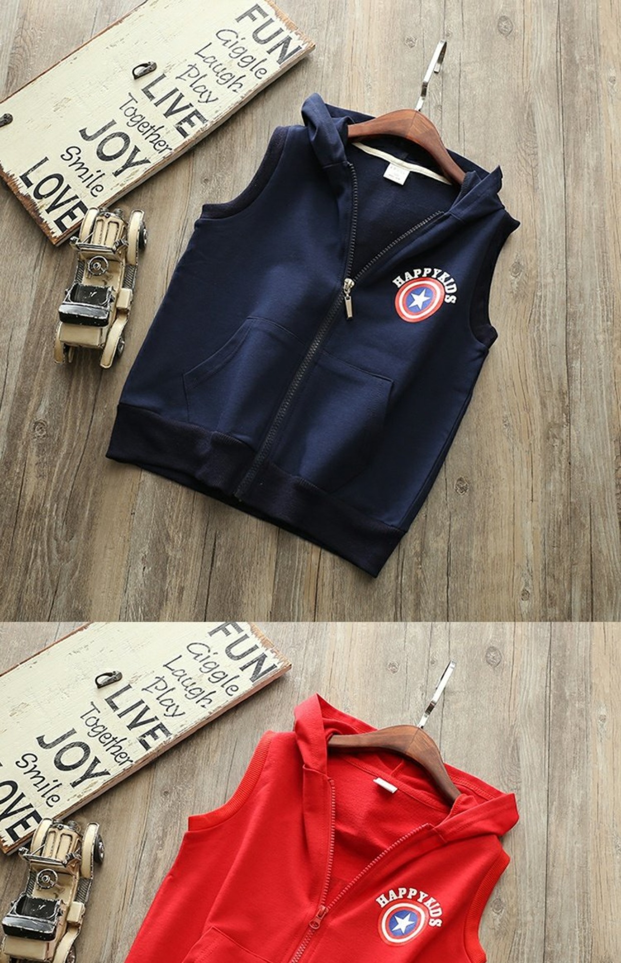 Áo vest nam mùa xuân và mùa thu 2018 mới cho trẻ em Hàn Quốc áo cotton vai mỏng quần áo trẻ em cô gái zip vest áo thun trẻ em