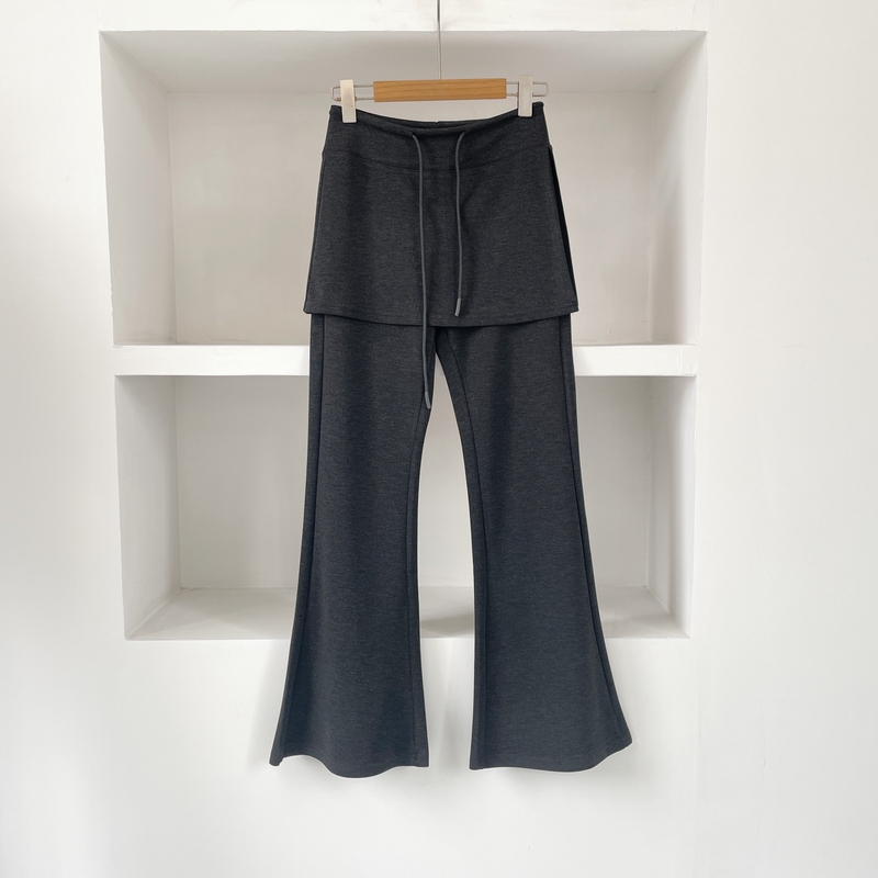 Slimming Bamboo-Leg Pants~ Draped Hip-Covering Faux Two-Piece Pants That Make You Look Slimmer and Have Longer Legs, Flared Casual Long Pants