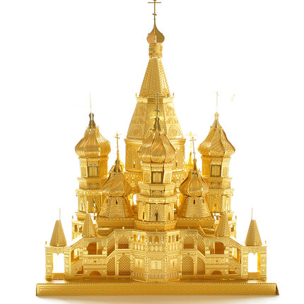 3d金属模型立体拼图LED发光瓦西里大教堂拼