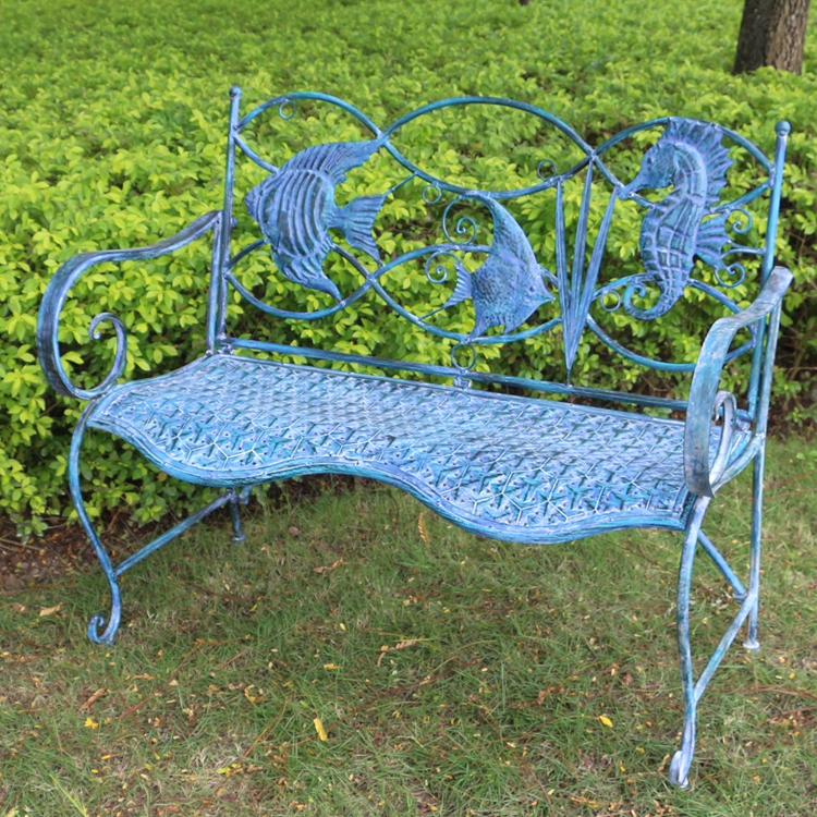 Ghế cổ điển châu Âu Iron Garden Garden Ghế đôi Ban công Nội thất ngoài trời Cafe Lounge Ghế - Bàn ghế ngoài trời / sân bàn ghế mây tre ngoài trời