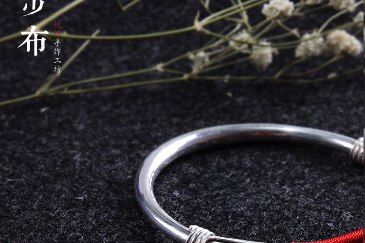 [Su] thiết kế ban đầu làm bằng tay nhẫn bạc s999 sterling bạc vòng tay nam và nữ retro điều chỉnh gửi bạn gái của mình vòng tay cartier
