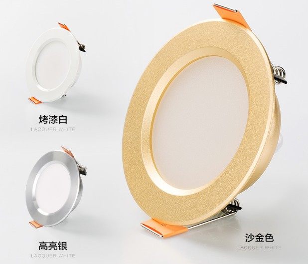 LED downlight 3w2 5-inch integrated round light high-gloss spotlight drilling 8 cm spray silver ceiling light