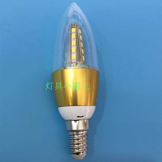 Led candle bulb pendant lamp crystal bulb e14LED bulb sharp bulb 5W small screw mouth E27 common light bulb