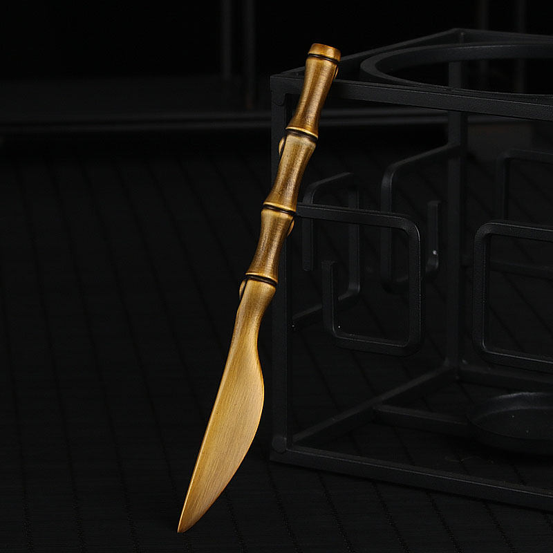 Copper Pu'er tea Tea knife Tea cone Tea opener Gongfu tea set Tea ceremony accessories Hand pry black tea tea brick special tools