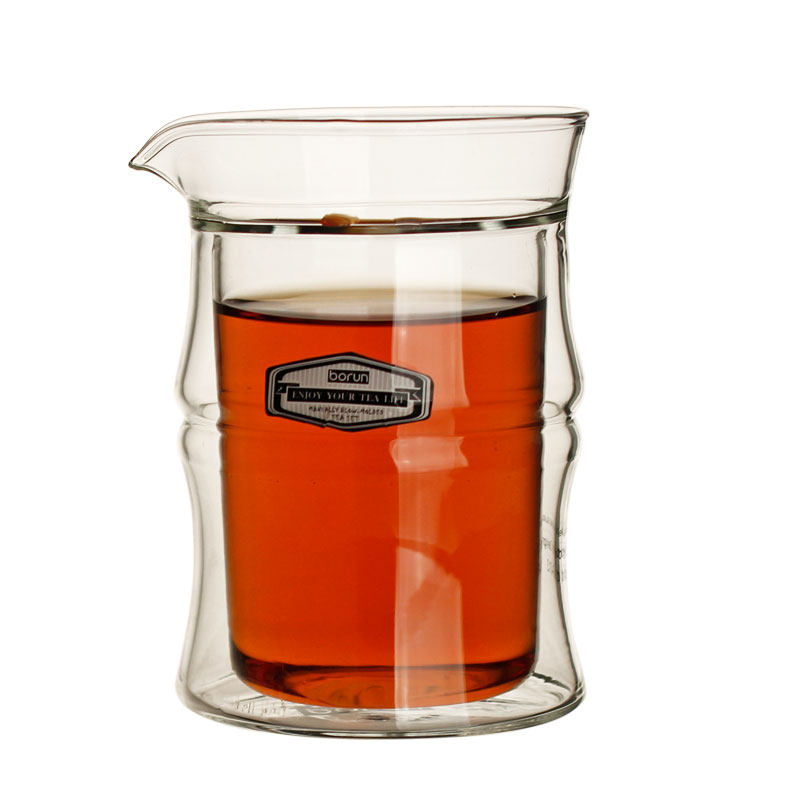 Heat-resistant glass double-layer male cup anti-scald design fair cup tea divider even cup tea cup tea sea tea ceremony