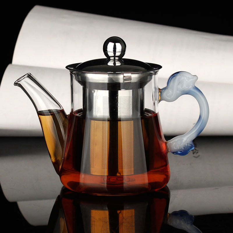 Gongfu tea set Black tea tea pot Heat-resistant glass teapot Tea maker Stainless steel filter small teapot for flower tea