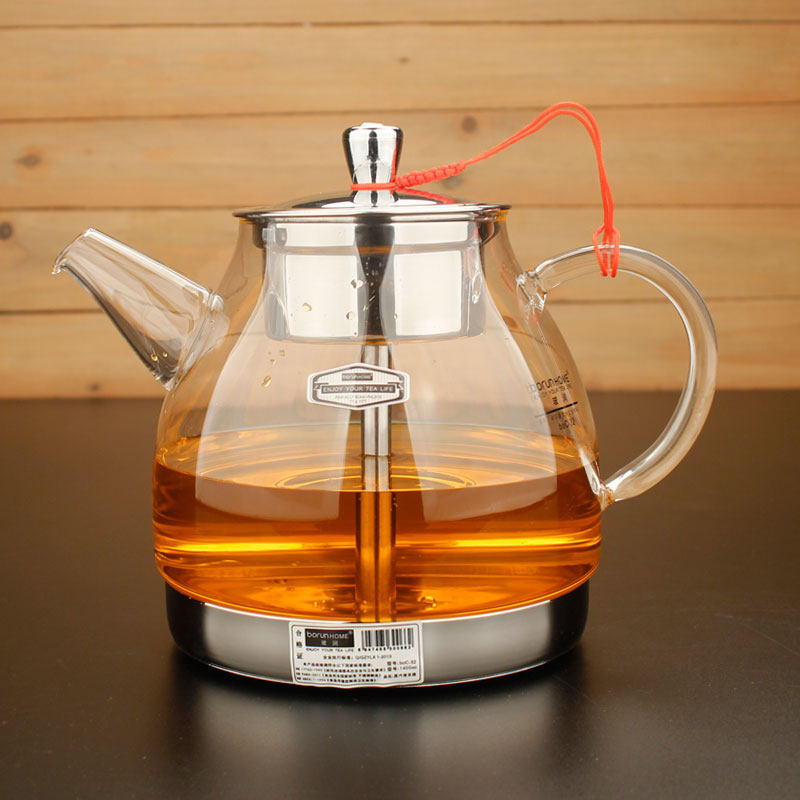 Steam tea cooker glass steaming teapot black crystal stove cooking teapot stainless steel filter kettle induction cooker health pot