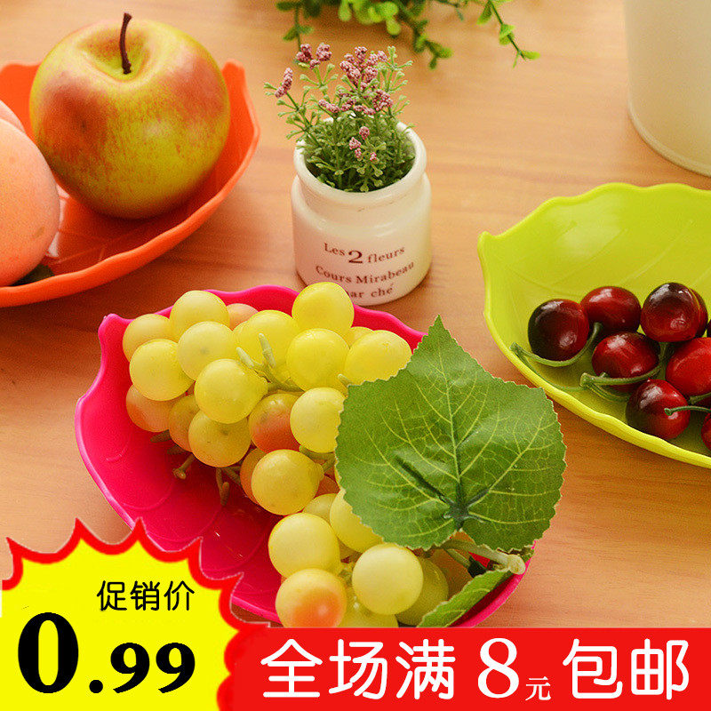 Fashion Creative Living Room Plastic Leaves Fruit Pan Leaf Shaped Dried Fruit Plate Snacks Candy Fruit Pan Melon Subpan