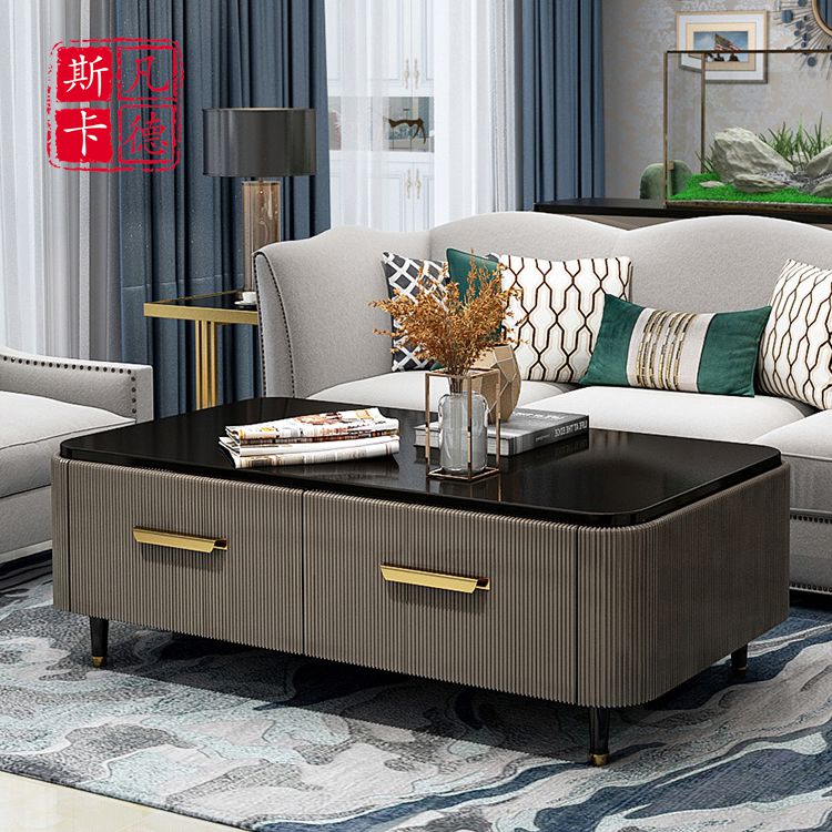 Post-modern light luxury drawer tea few simple living room solid wood furniture small household creative tea table locker
