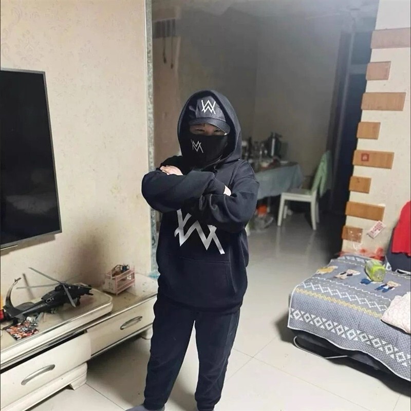 Jiahao's Same Style Battle Uniform Cosplay Outfit Children's Mask Dark Fashion Strong Brother Hoodie and Sweatpants