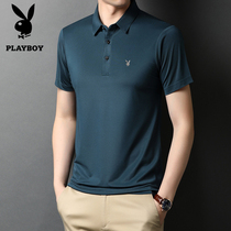 Playboy summer new mens short-sleeved T-shirt trend brand lapel polo shirt mens casual T-shirt top