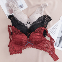 Lady Sexy Lace Lingerie Womens Life Year Bride Wedding Bra Red Poly Woo No Steel Ring Girl Bra Thin