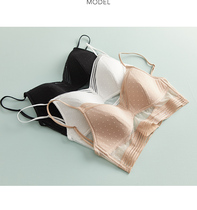 Fan-style beauty back underwear No steel ring Summer slim Breathable Mesh Yarn Lady Bra Ultrathin Triangle Cup Open-back Bra