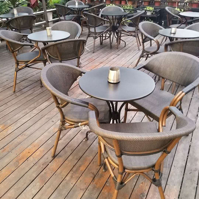 Outdoor table and table combined patio simple rattan chair Three sets of garden open air balcony tea table outdoor leisure chair