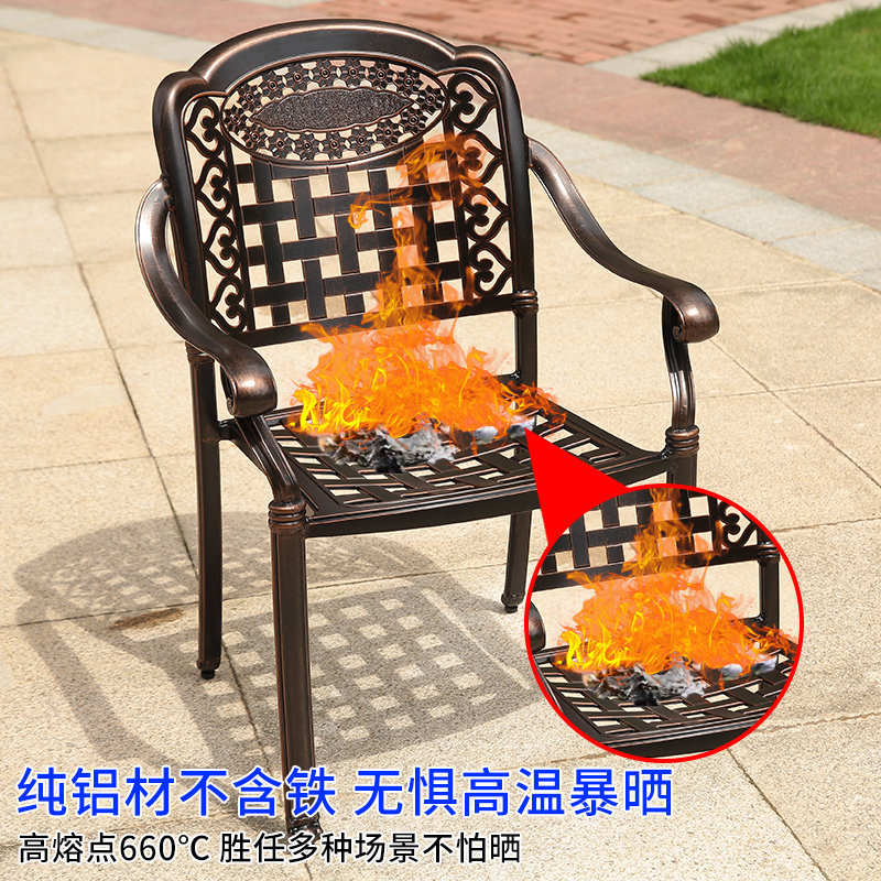 Outdoor Table And Chairs Balcony Patio Dining Chair Home Outdoor Villa Garden Open-air Swivel Chair Casual O-cast aluminium chair