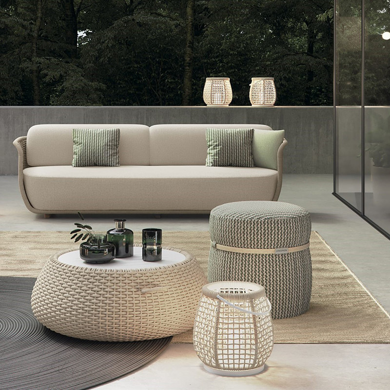 Outdoor Sofa Composition Villa Terrace Outdoor casual vines Courtyard Vine Sofa Living-room Aluminum Alloy Braiding Furniture