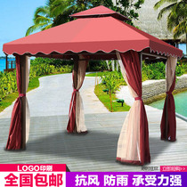 Outdoor Cool Pavilion Tent Small Wooden House Outdoor Patio Garden Awning Farmhouse Le Farmhouse Four Corner Iron Art Pavilions