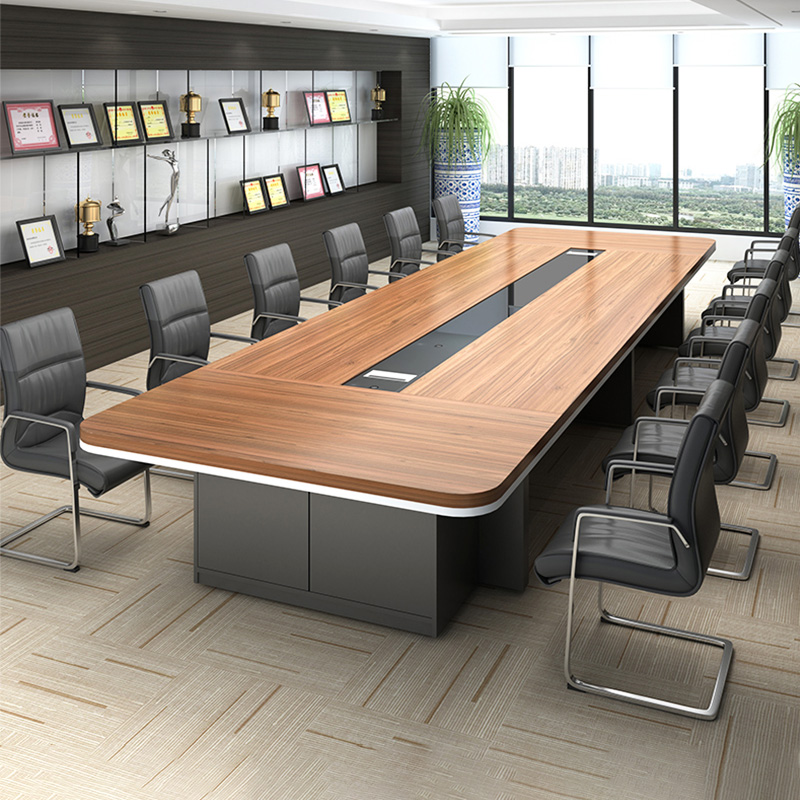 Legion meeting table strips table and chairs combined simple and modern large small solid wood grain table office bench