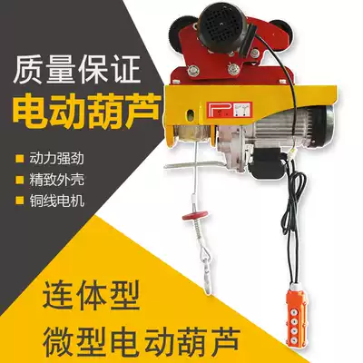 220V one-piece miniature electric crane 0 5 tons with sports car windlass decoration small crane 1 ton household hoist