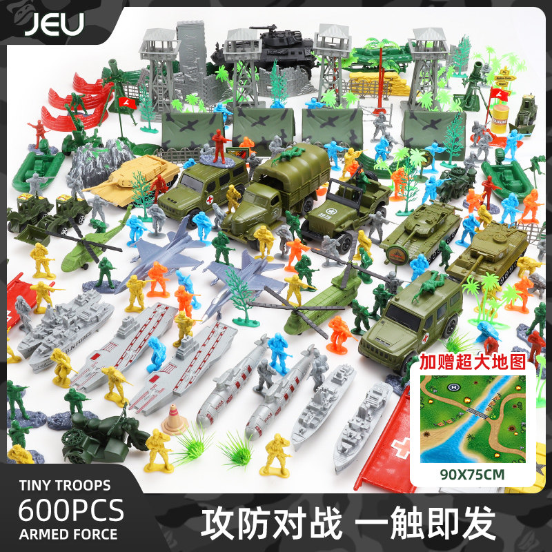 JEU600 Military Creeper Model Toy Soldier 24 War Corps Plastic Doll Scene Set Male