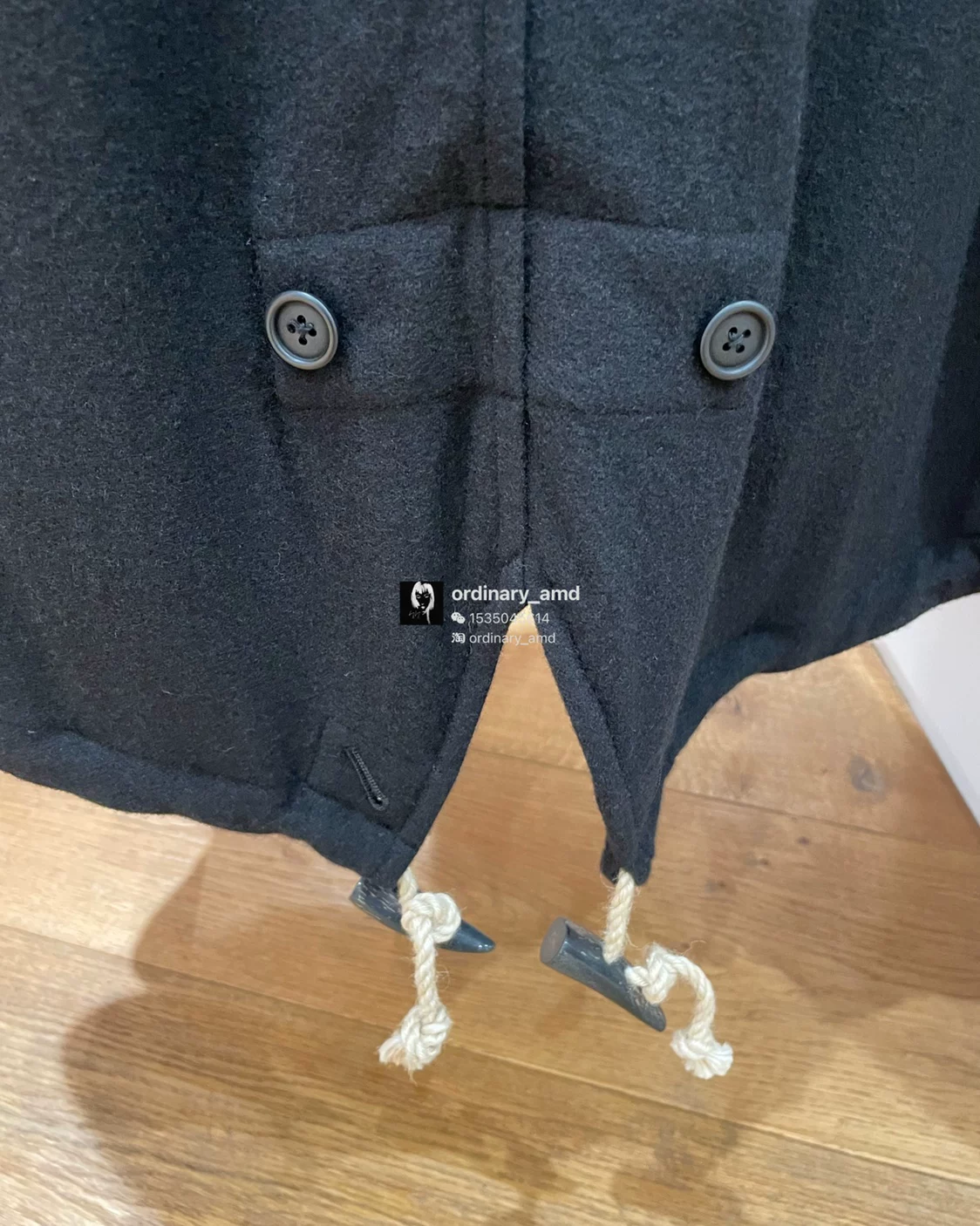 yohji y's for men 牛角扣 modz coat 毛呢 连帽大衣