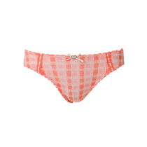 YESCODE KOREA YOUTH LADY PLAID BUTTERFLY KNOTS SWEET MELEKA MID-WAIST REGULAR TRIANGLE UNDERWEAR