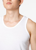 South Korean youth mens white pure cotton soft and comfortable loose and breathable summer hit bottom home vest