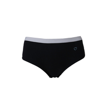 Korean Youth Lady Black Cotton Fabric Embroidered Brief Pure Color Speed Dry Middle Waist Regular Triangle Underwear