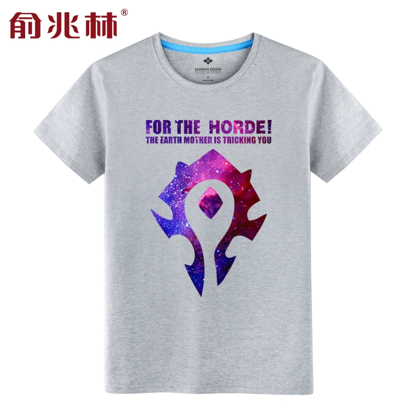 World of Warcraft trò chơi thủy triều thương hiệu Áo thun cotton mùa hè cổ tròn cộng với phân bón để tăng mỡ lớn kích thước lỏng tay ngắn nam triều áo thun nam cổ tròn