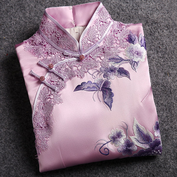 蓝月星辰 18年春季款 手推绣 重磅真丝长款旗袍 天猫优惠券折后￥2160包邮（￥2280-120）