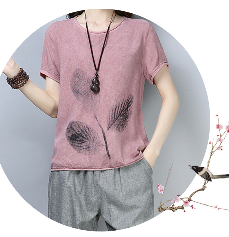 Áo bà bầu mùa hè hai mảnh phù hợp với tay ngắn mùa hè trung niên cotton và vải lanh thời trang hè dành cho nữ - Quần áo của mẹ áo kiểu trung niên u40