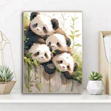 Милая панда, маленькая вышивка крестиком, 2025, новая линия, вышивка для гостиной, ручная вышивка, простая спальня, столовая, простая