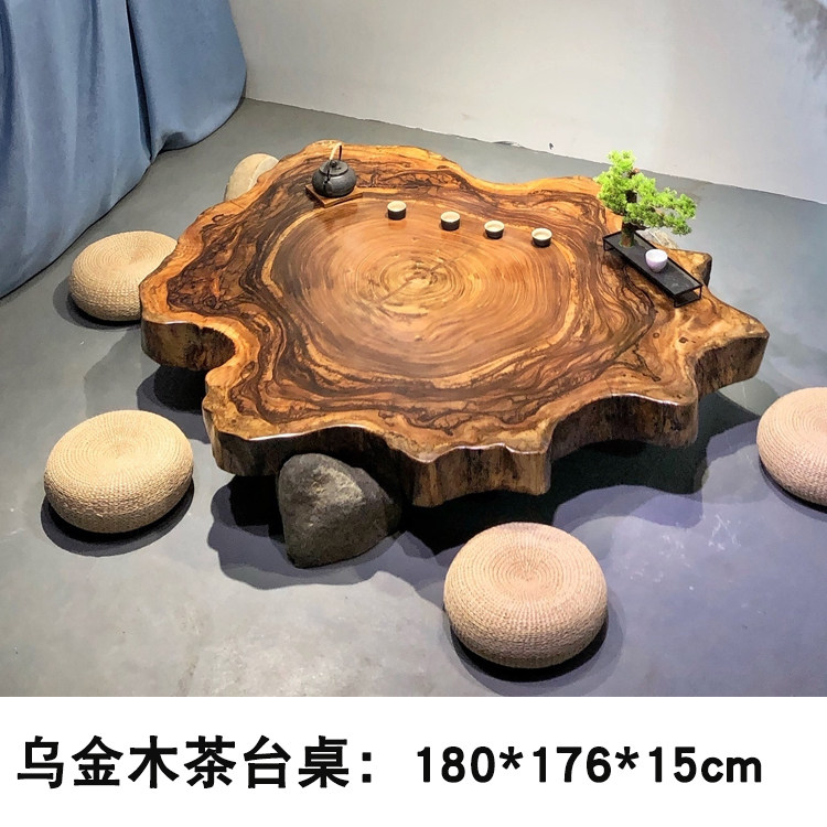 Ukkin tea table irregular leisure board table for 1 meter 8 length and 180*176*15 log tea table