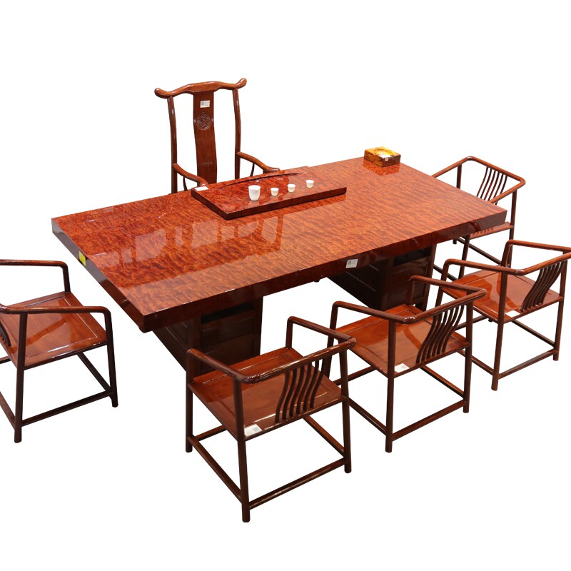 Bahua large board single board whole piece without splicing solid wood home tea table log Brazilian rosewood mahogany office conference table