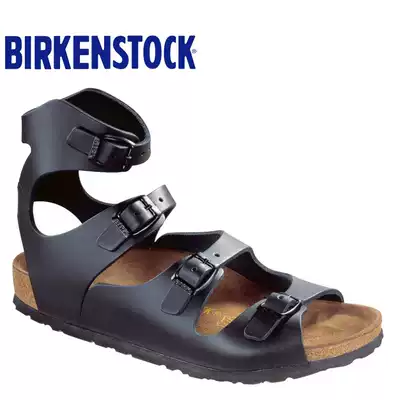 Made in Germany star Xu Haoying with Birkenstock cowhide Roman strap three-button sandals Athen