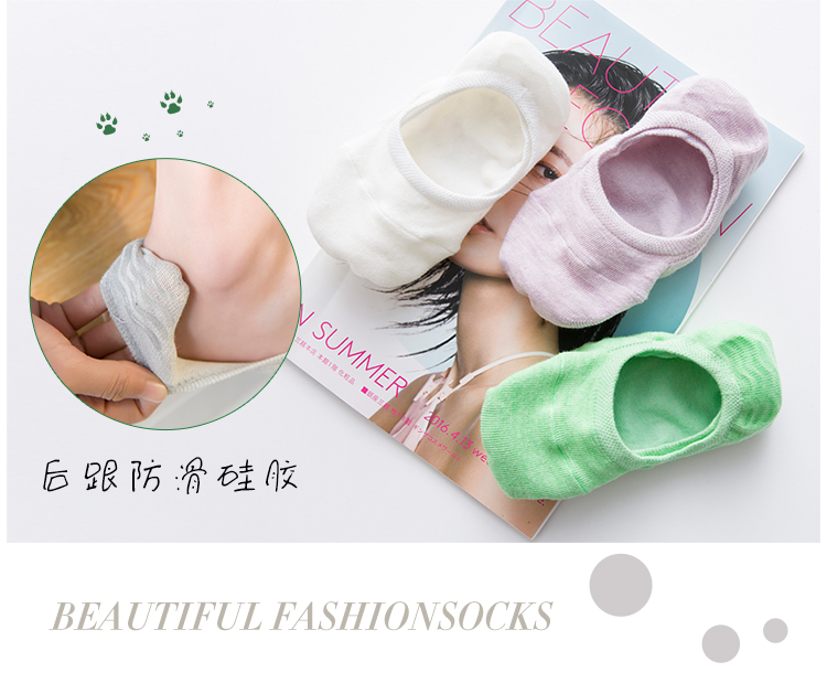 Thuyền vớ nữ cotton nông miệng vô hình silicone non-slip mùa hè Hàn Quốc dễ thương nữ vớ vớ sinh viên vớ nữ