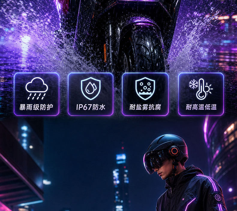 Nabo Fire Kirin is suitable for modification of headlights with lenses for the Niu FX series, featuring app-controlled LED strobe front headlights