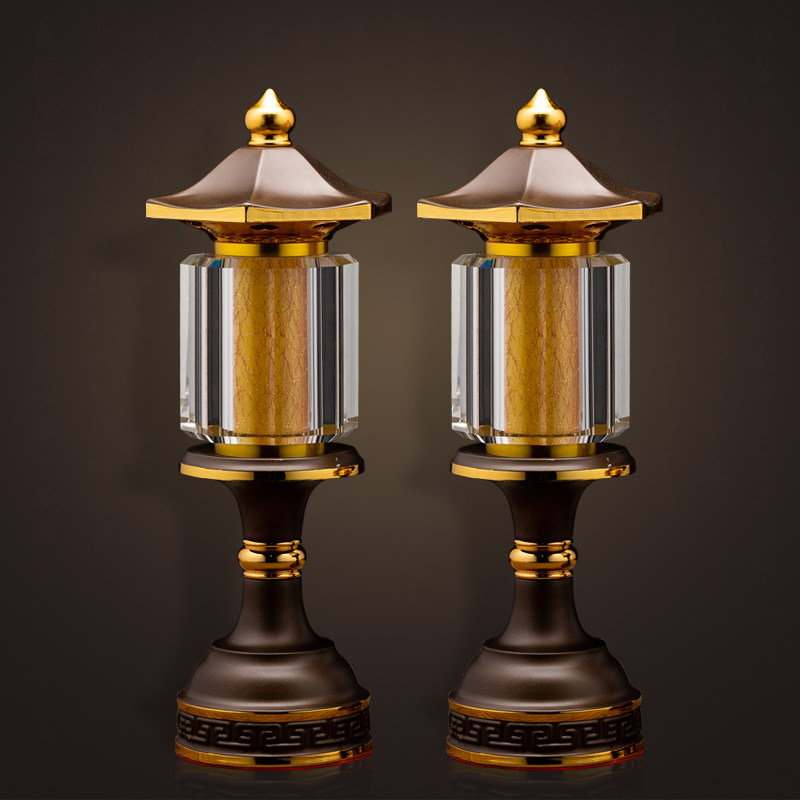 Supply lamp led lamp Colorful glass lotus lamp Buddha for the lamp Home Changming lamp electric candle Fortuna lamp plug in a pair