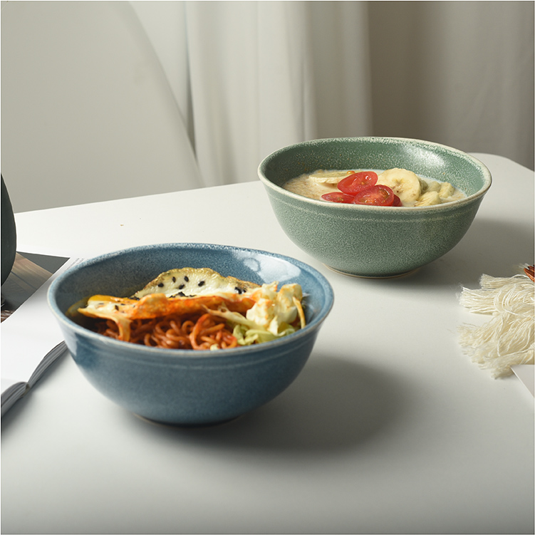 Meilan ceramic ins wind photo good-looking bowl Korean Japanese dessert bowl salad bowl light food early eat bowl flaws